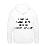 Party Naked Hoodie - white