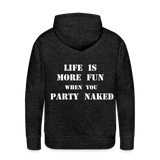 Party Naked Hoodie - charcoal grey