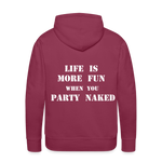 Party Naked Hoodie - burgundy