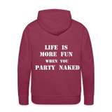 Party Naked Hoodie - burgundy