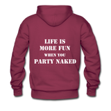 Party Naked Hoodie - burgundy