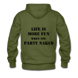 Party Naked Hoodie - olive green